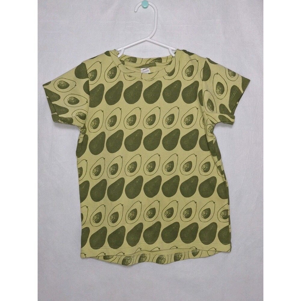 Kate Quinn Girls Avocado Short Sleeve Tee Shirt 8Y 100% Organic Cotton Summer